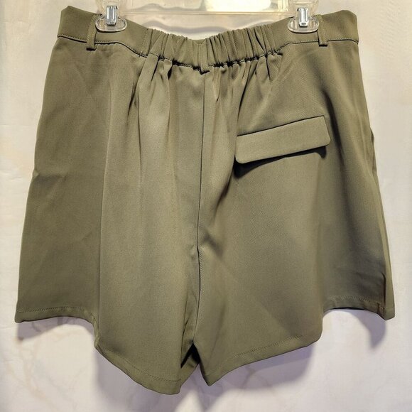 KIRUNDO Women's Size XL Army Green Casual Summer Shorts‎ Elastic Waist Pleated - Picture 2 of 7
